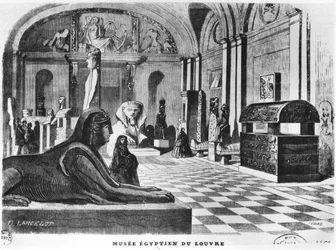 Les salles égyptiennes du musée du Louvre, gravées par Pegard (19e siècle) 1851